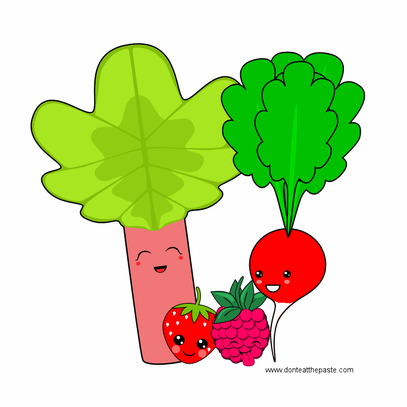 kawaii veggies and frut